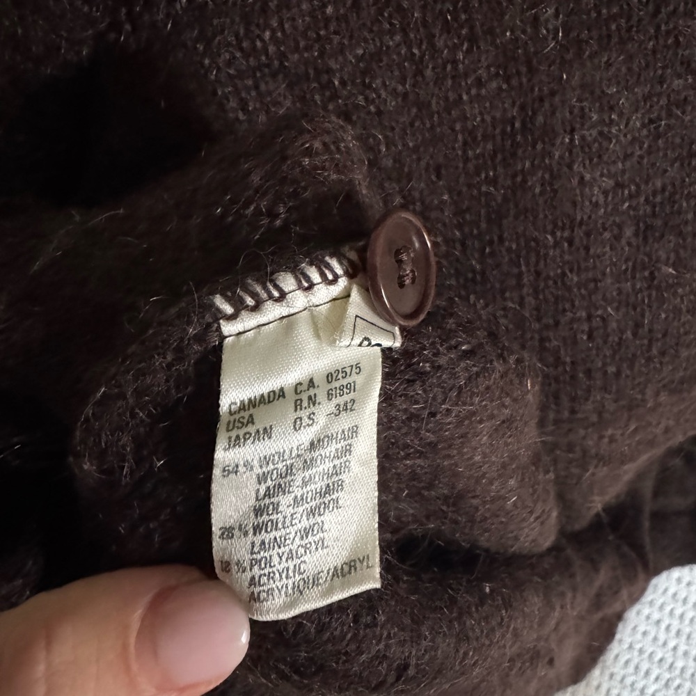 ESCADA Brown Mohair Button-Up Cardigan - Picture 4 of 4